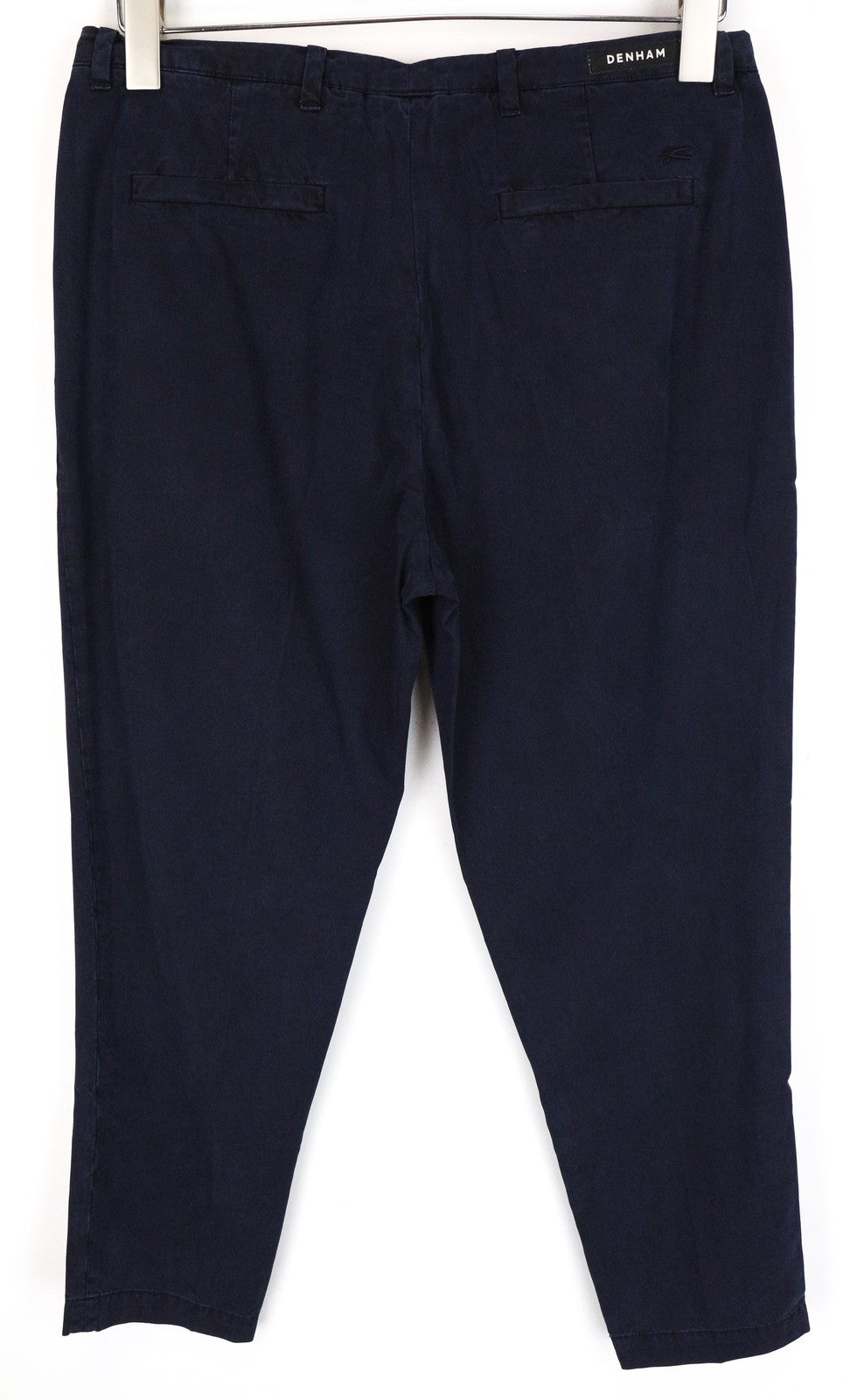 DENHAM Ocean Women's S Trousers Navy Cotton Blend Lightweight Chino Classic