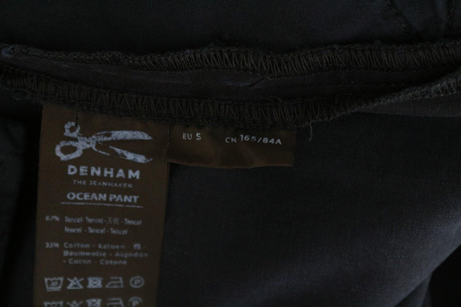 DENHAM Ocean Women's S Trousers Navy Cotton Blend Lightweight Chino Classic