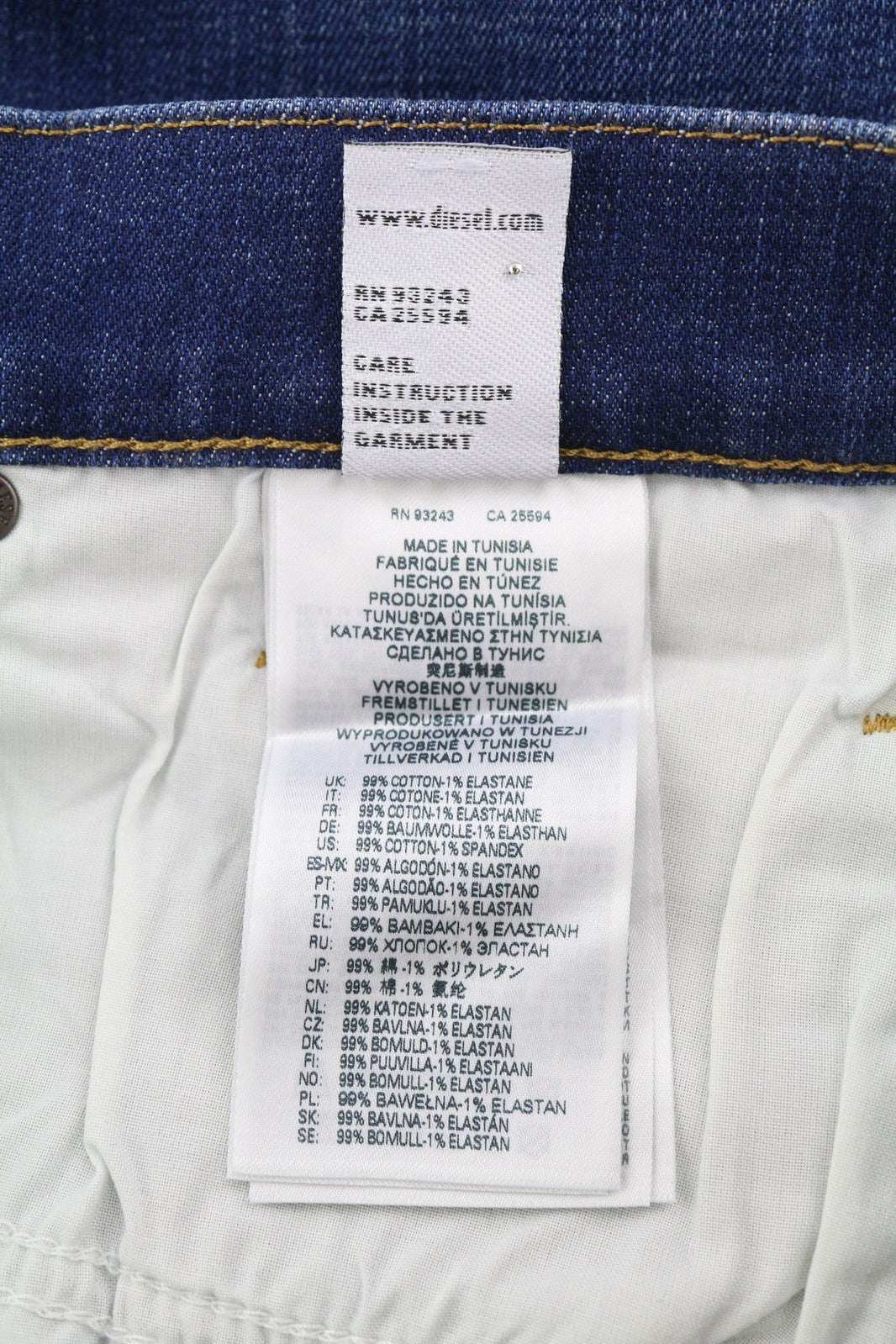 DIESEL D-Mihtry 009NN Men Jeans W30/L32 Straight Fit Stretch Washed Blue Logo