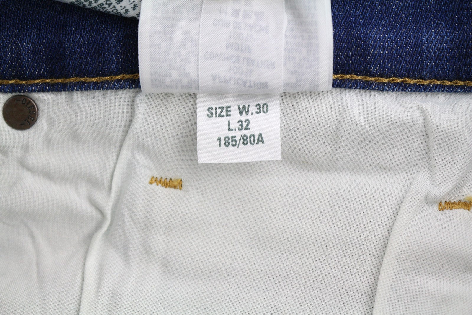 DIESEL D-Mihtry 009NN Men Jeans W30/L32 Straight Fit Stretch Washed Blue Logo