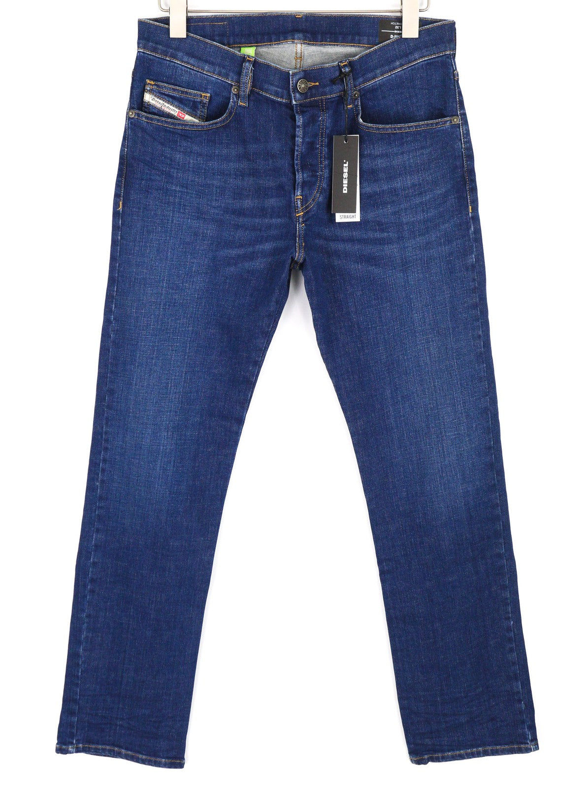 DIESEL D-Mihtry 009NN Men Jeans W30/L32 Straight Fit Stretch Washed Blue Logo