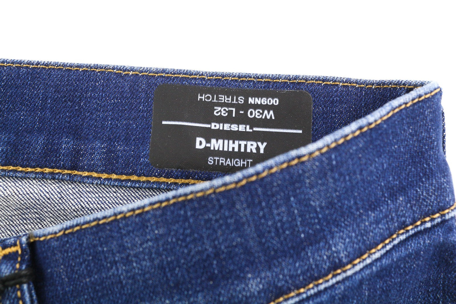 DIESEL D-Mihtry 009NN Men Jeans W30/L32 Straight Fit Stretch Washed Blue Logo