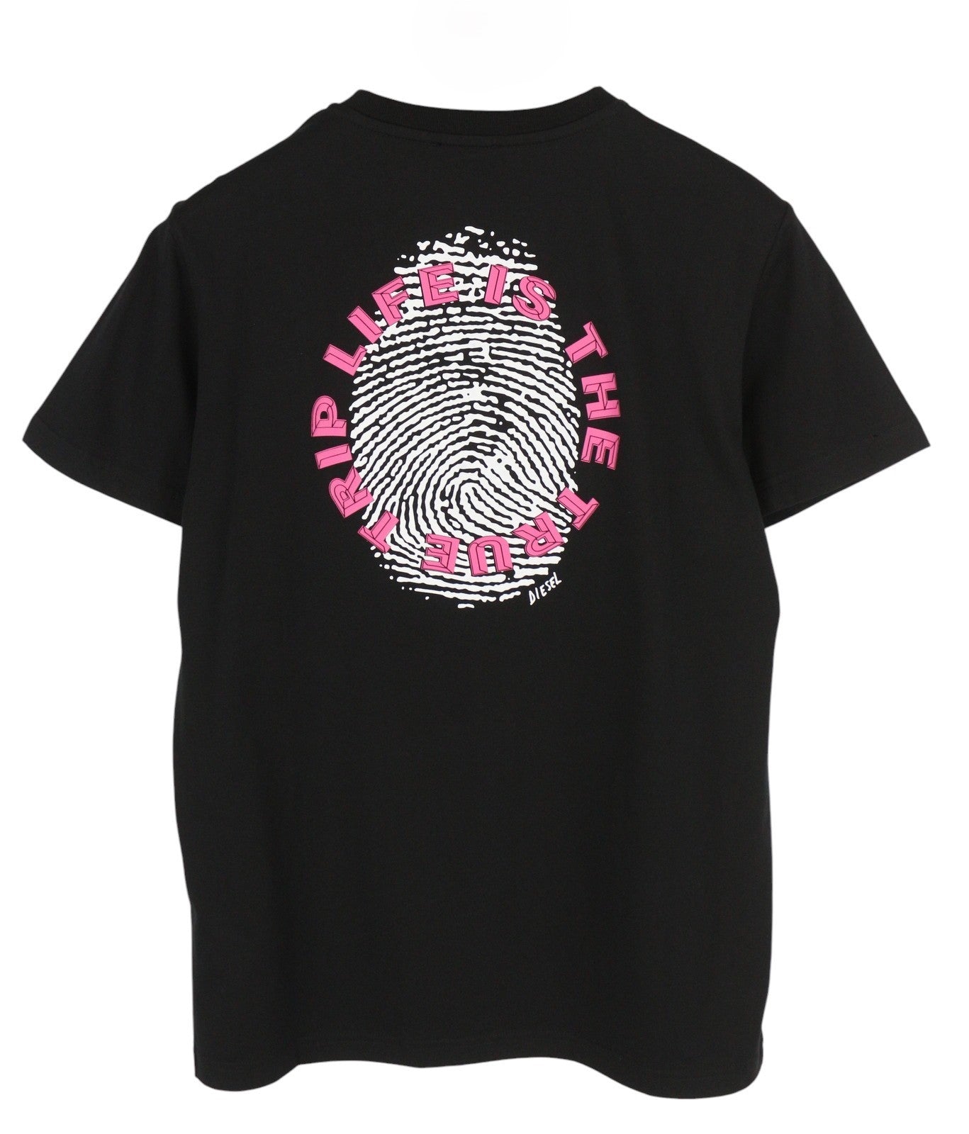 DIESEL T-Diegos-B7 Men's T-Shirt M Black Short Sleeved Crew Collar  Tricot