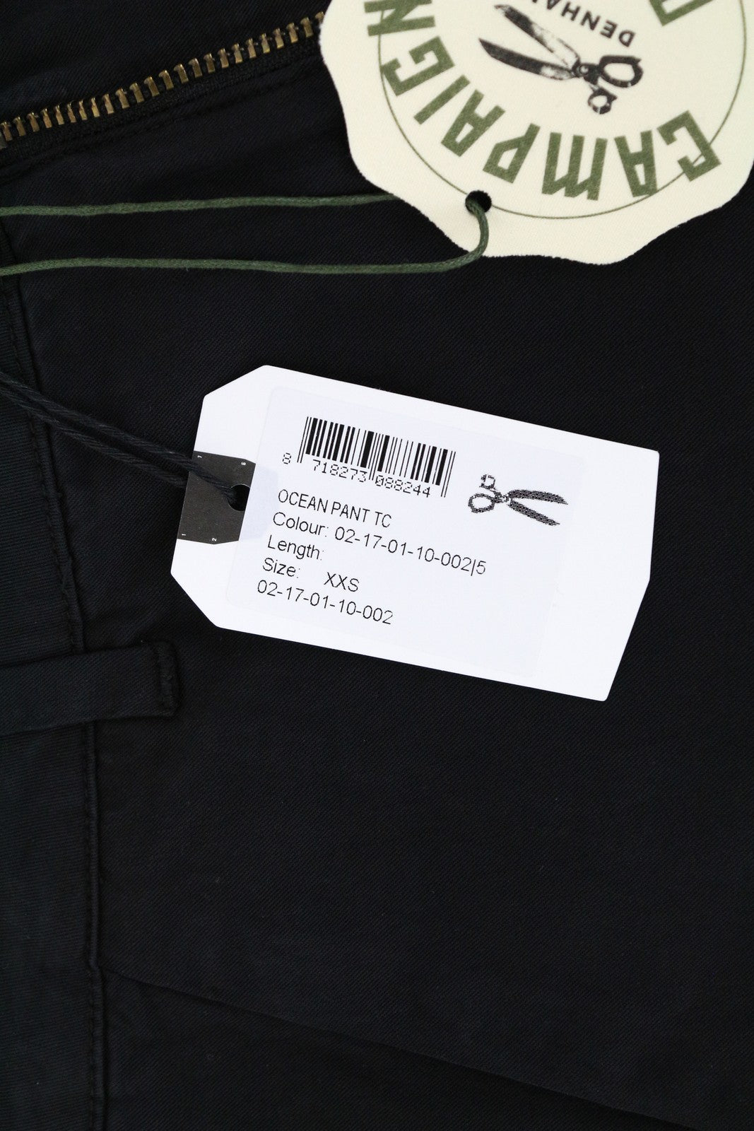 DENHAM Ocean Women's Trousers 2XS Lightweight Black Cotton Chino Zipped