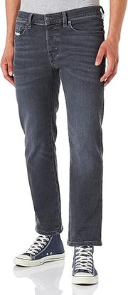 DIESEL D-Mihtry 0ELAX Men Jeans W32/L34 Straight Fit RRP€220 Washed Black