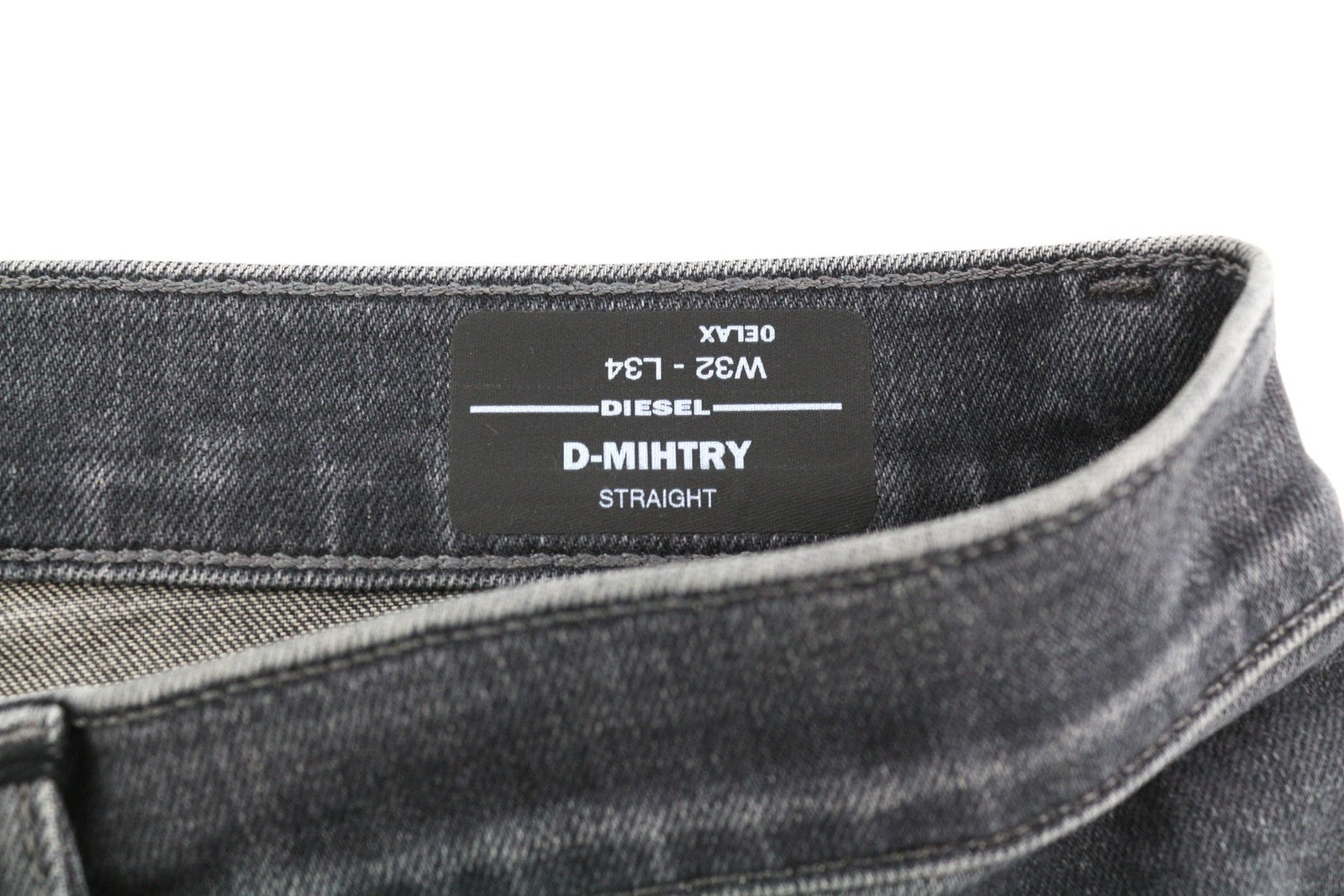 DIESEL D-Mihtry 0ELAX Men Jeans W32/L34 Straight Fit RRP€220 Washed Black