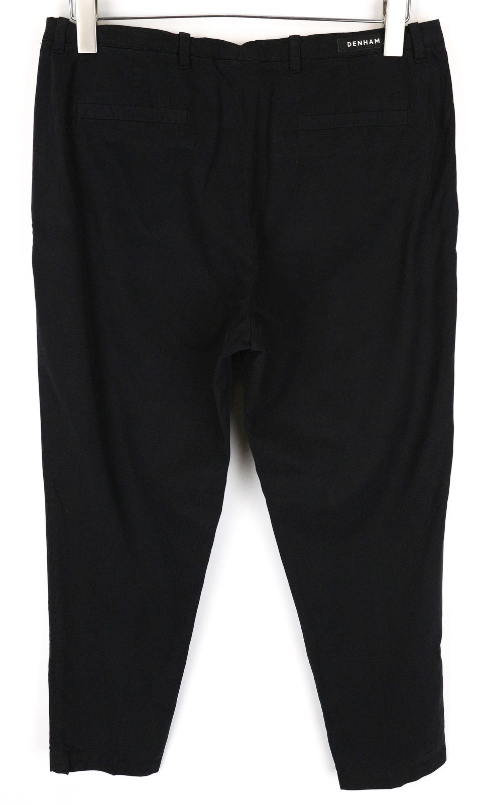 DENHAM Ocean Women's Trousers M Thin Cotton Black Chino Zippered Lightweight