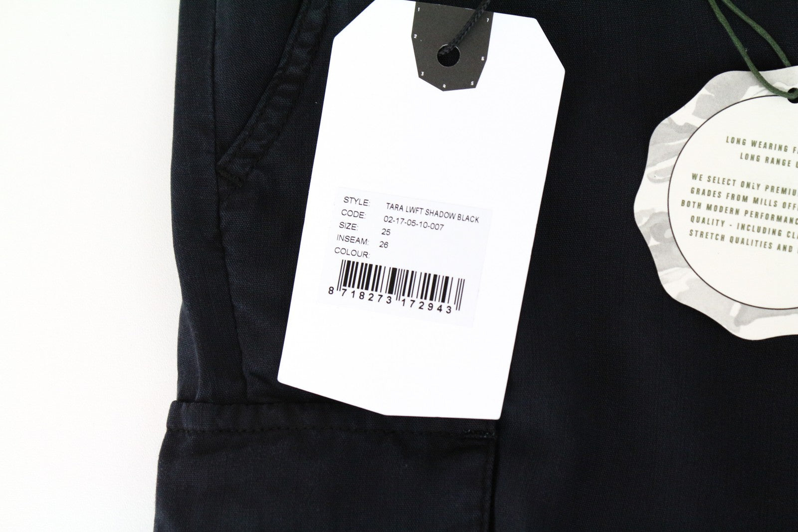 DENHAM Tara Women's Trousers W25/L26 Cargo Shadow Black Thin Turn-Up Classic