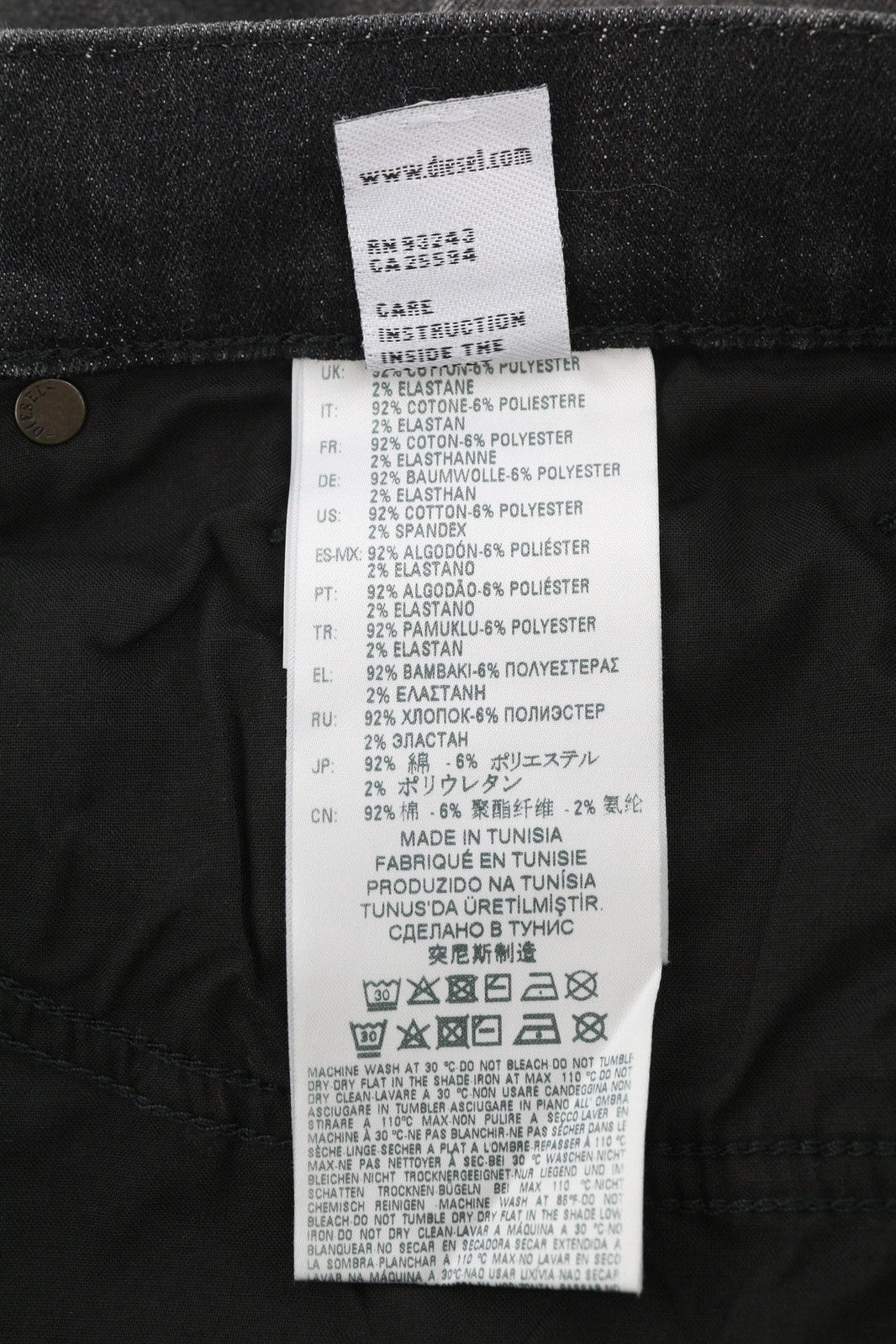 DIESEL D-Mihtry 009EN Men Jeans W32/L32 Straight Fit Stretch Buttoned Washed