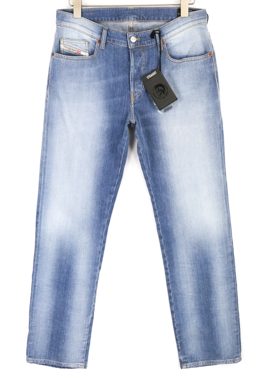 DIESEL D-Mihtry 009NF Men Jeans W30/L34 Straight Fit Stretch Buttoned Washed