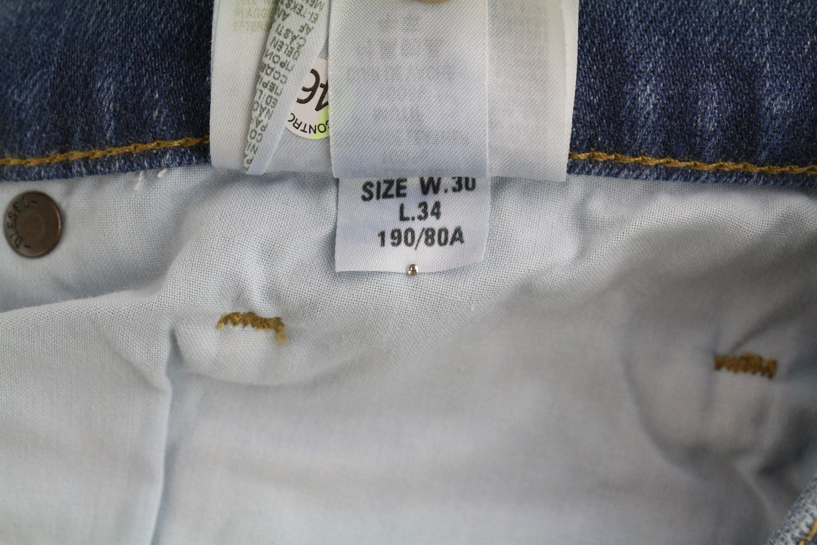 DIESEL D-Mihtry 009NF Men Jeans W30/L34 Straight Fit Stretch Buttoned Washed