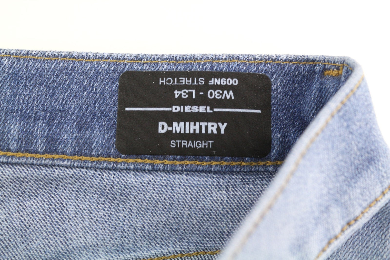 DIESEL D-Mihtry 009NF Men Jeans W30/L34 Straight Fit Stretch Buttoned Washed