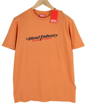 DIESEL T-Diegor-Ind Men T-Shirt XL Orange Short Sleeved Crew Collar Logo Tricot