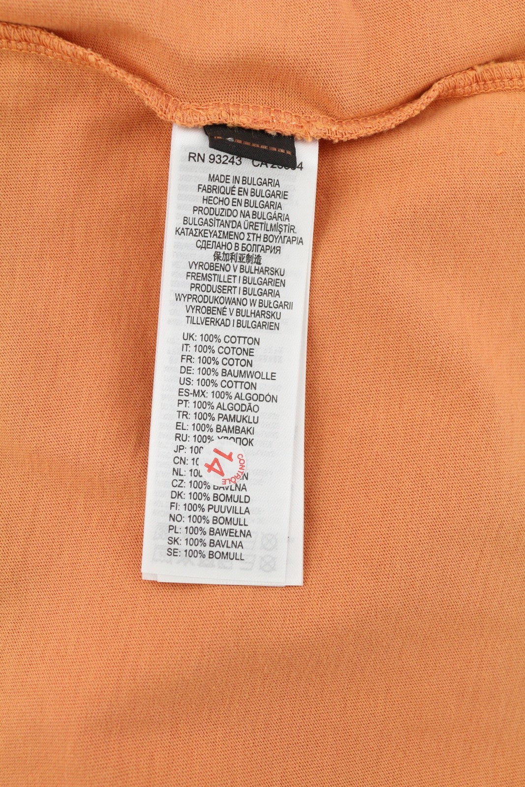 DIESEL T-Diegor-Ind Men T-Shirt XL Orange Short Sleeved Crew Collar Logo Tricot