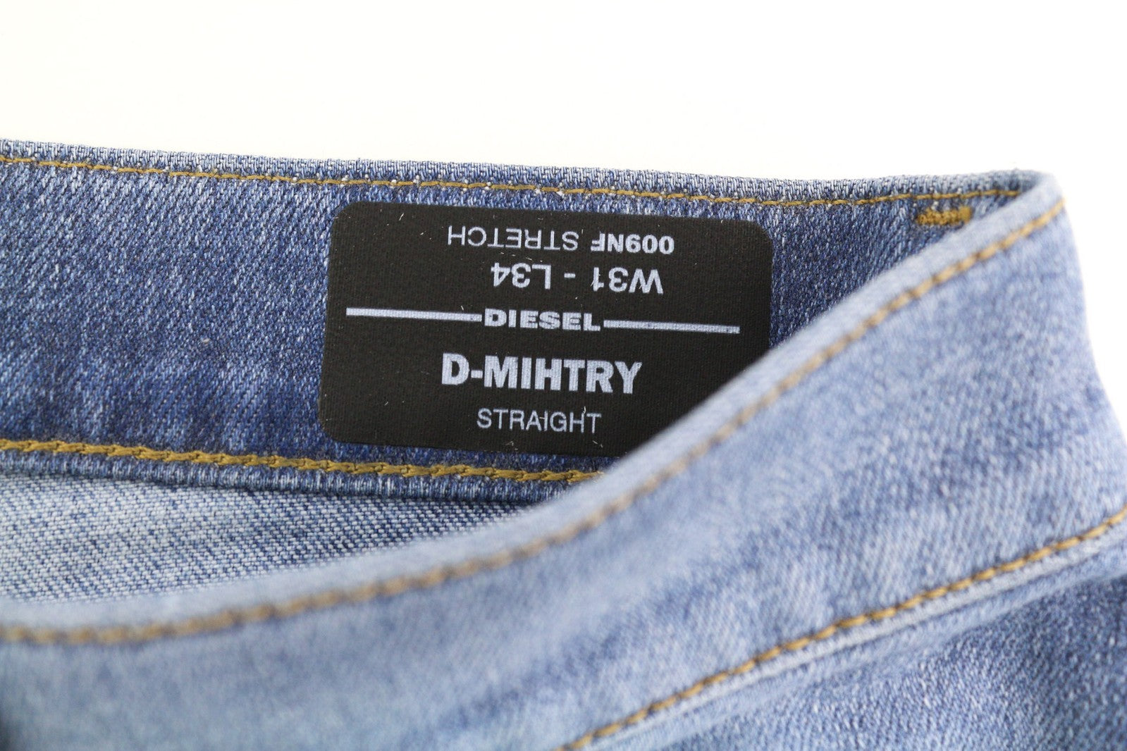 DIESEL D-Mihtry 009NF Men Jeans W31/L34 Straight Fit Stretch Buttoned Washed