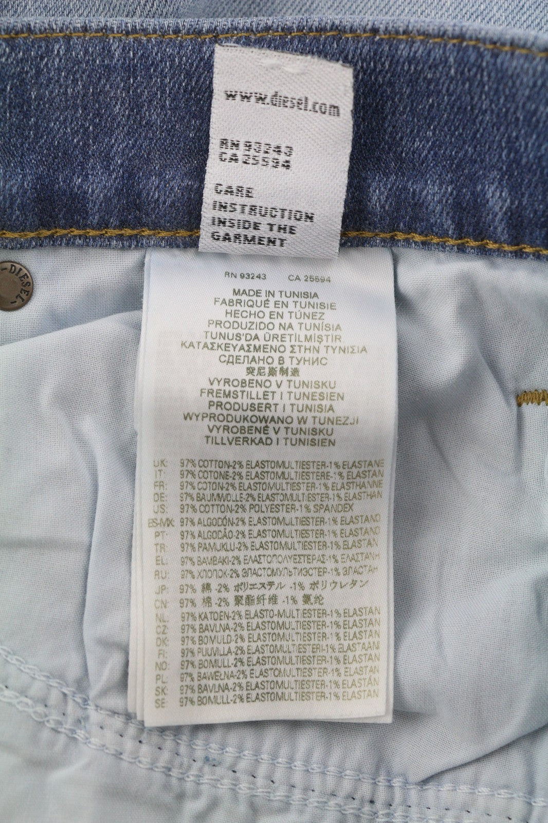 DIESEL D-Mihtry 009NF Men Jeans W31/L34 Straight Fit Stretch Buttoned Washed