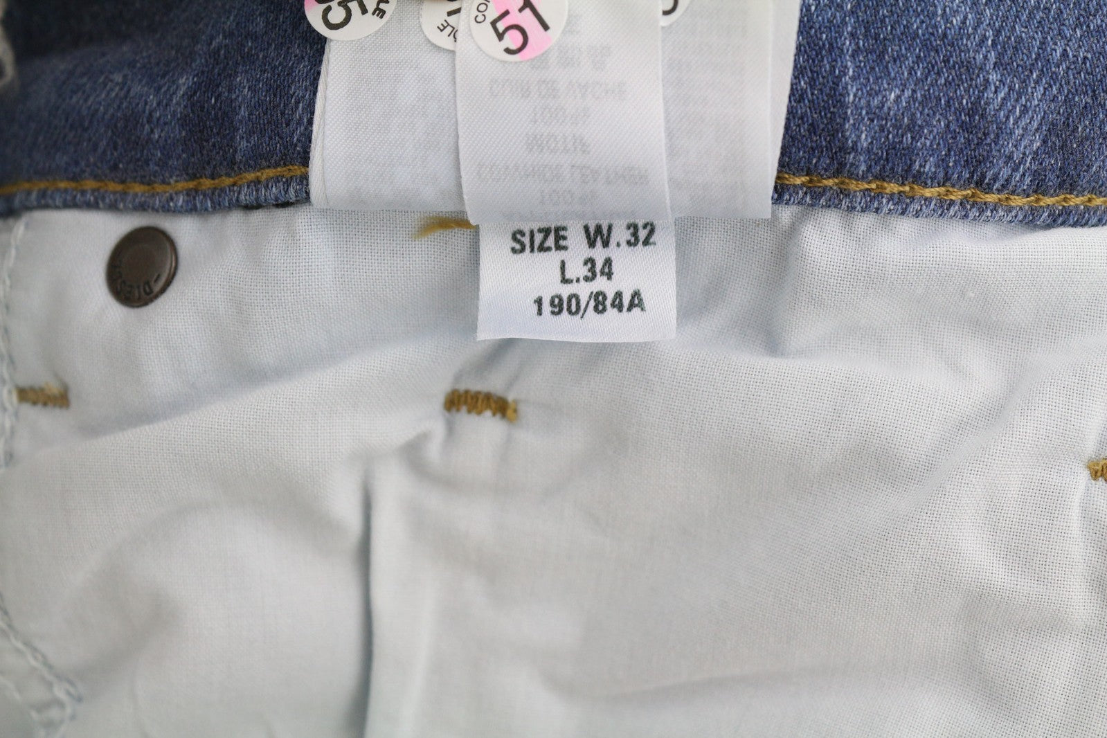 DIESEL D-Mihtry 009NF Men Jeans W32/L34 Straight Fit Stretch Buttoned Faded