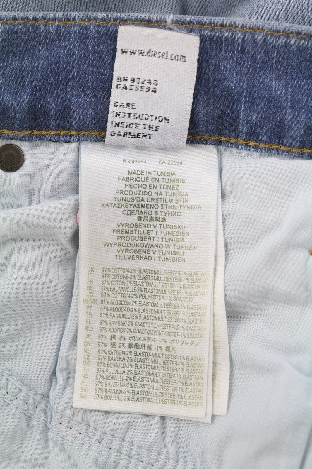 DIESEL D-Mihtry 009NF Men Jeans W32/L34 Straight Fit Stretch Buttoned Faded