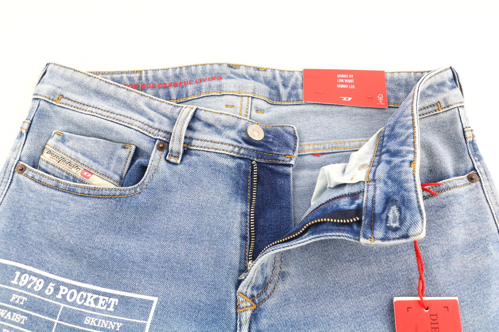 DIESEL 1979 Sleenker 9B92S Men Jeans W32/L32 Skinny Fit Low Waist RRP€160 Blue