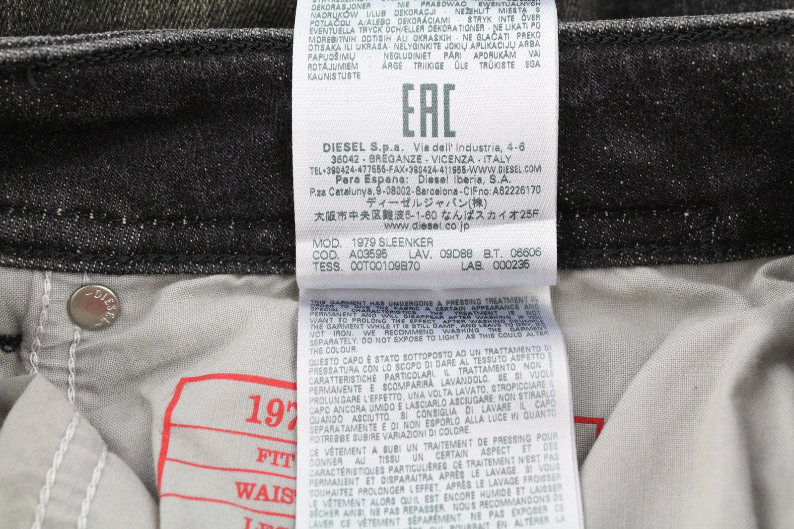 DIESEL 1979 Sleenker 09D88 Men Jeans W30/L30 Skinny Fit Low Waist Skinny RRP€225