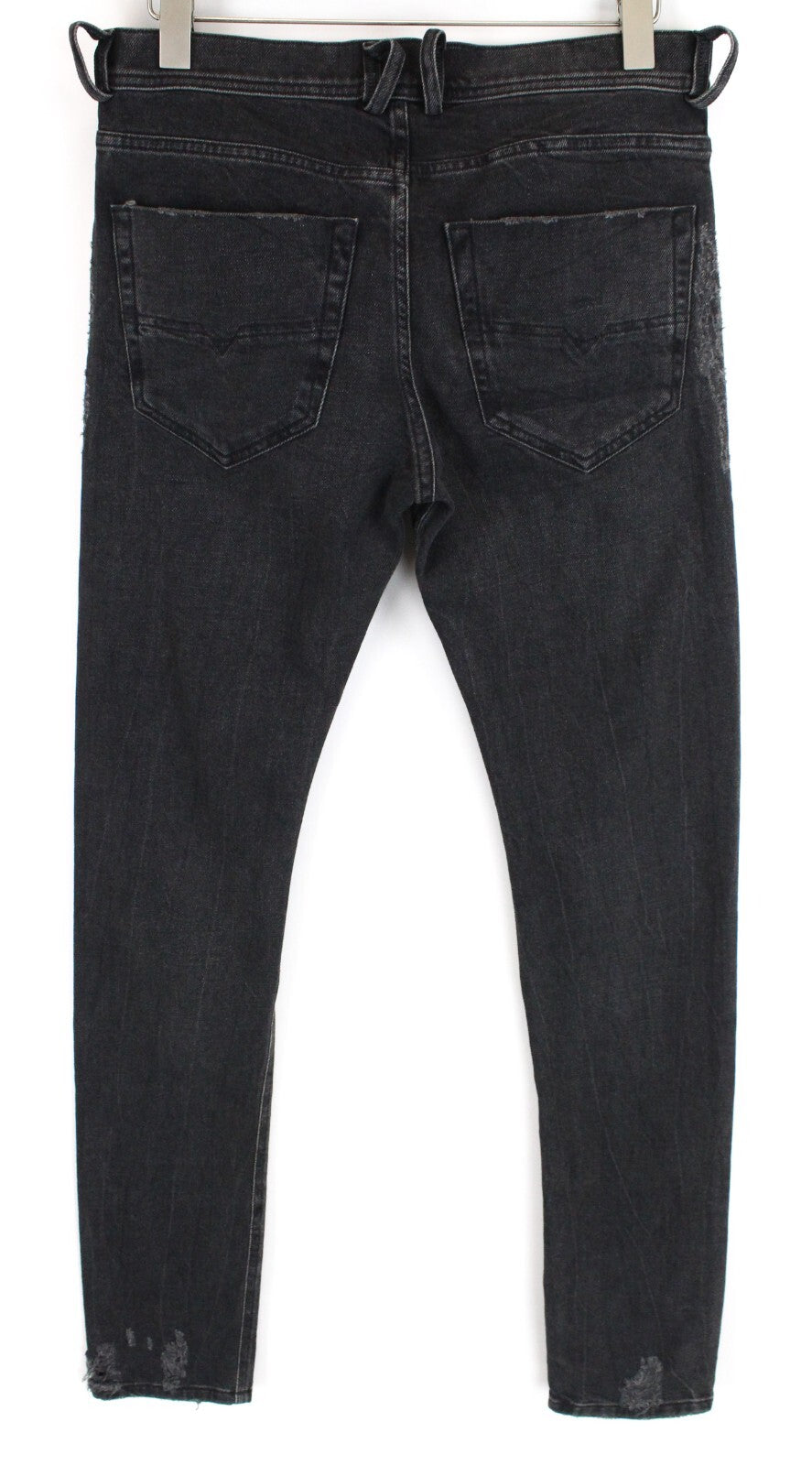 DIESEL Tepphar 085AJ vyriški džinsai W32/L34 Slim Skinny pilki tamprūs medvilniniai plėšyti džinsai 