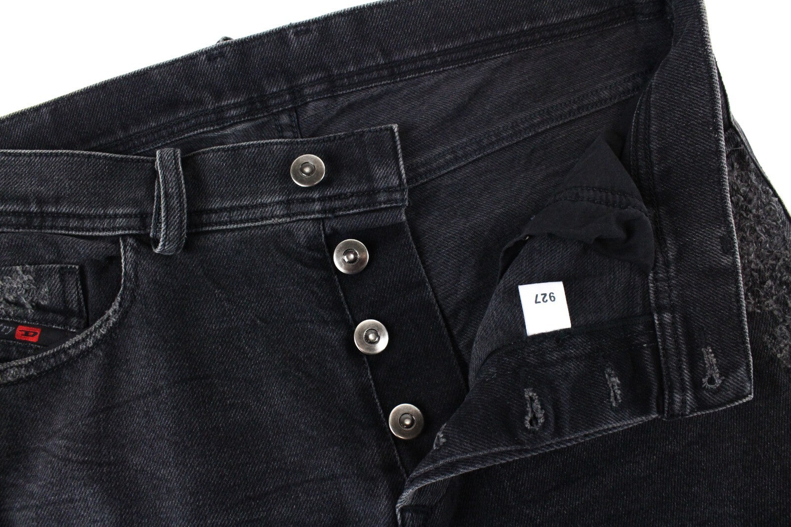 DIESEL Tepphar 085AJ vyriški džinsai W32/L34 Slim Skinny pilki tamprūs medvilniniai plėšyti džinsai 