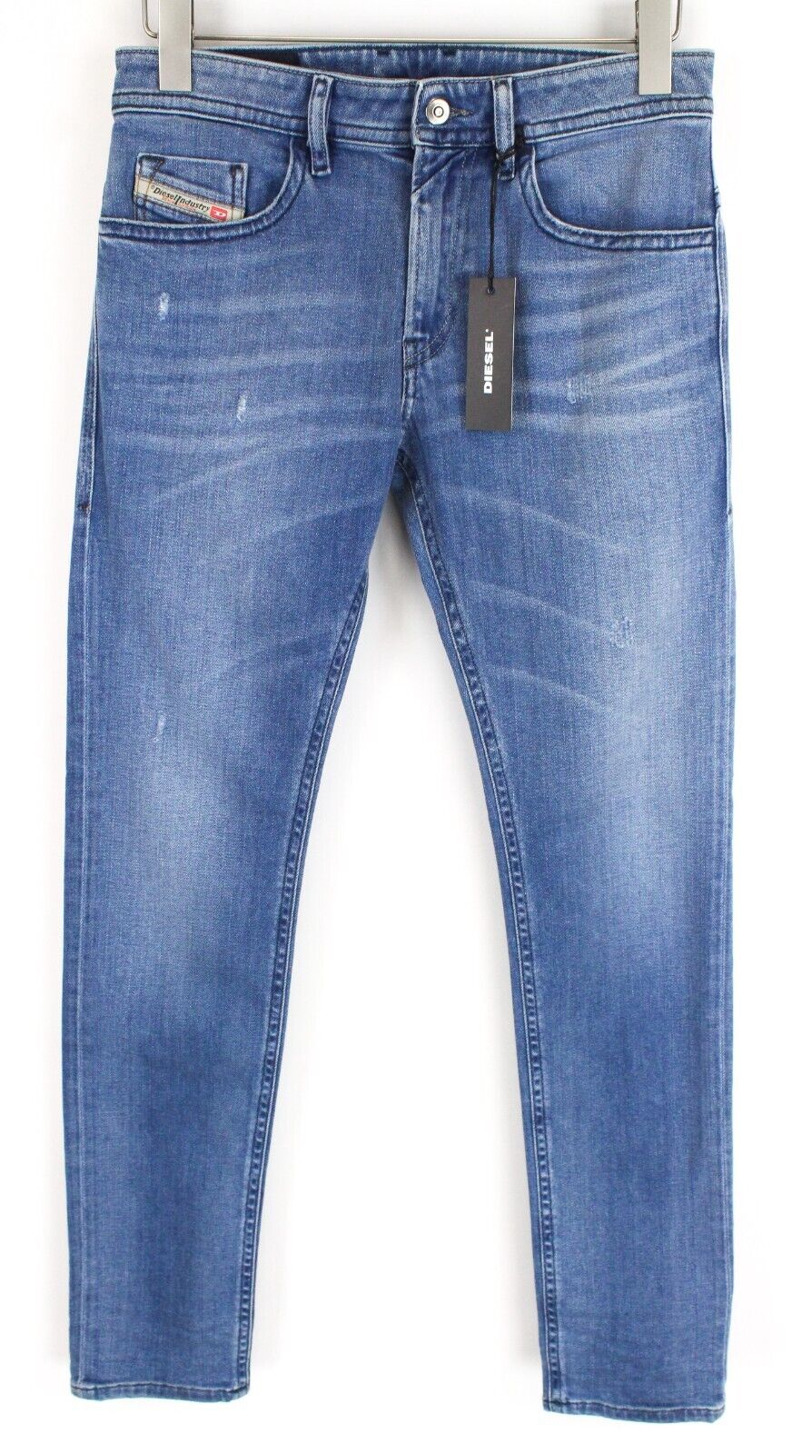 DIESEL Thommer 083AX vyriški džinsai W28/L32 Slim skalbtos medvilnės tamprės mėlyni 