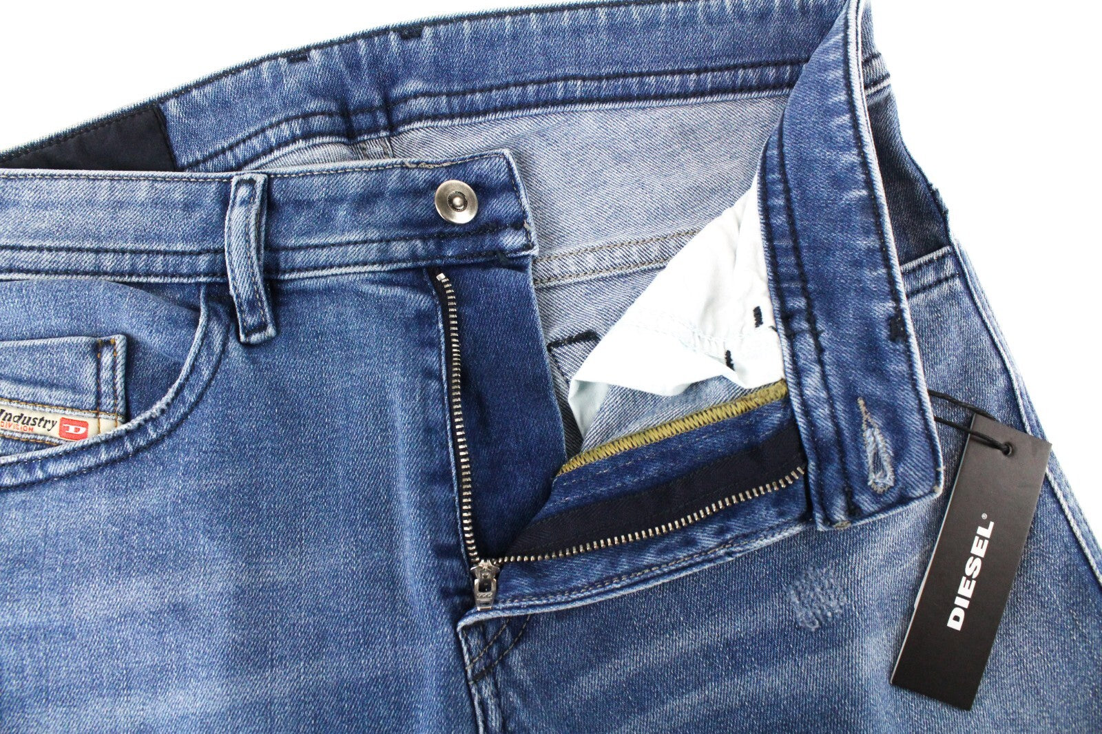 DIESEL Thommer 083AX vyriški džinsai W28/L32 Slim skalbtos medvilnės tamprės mėlyni 