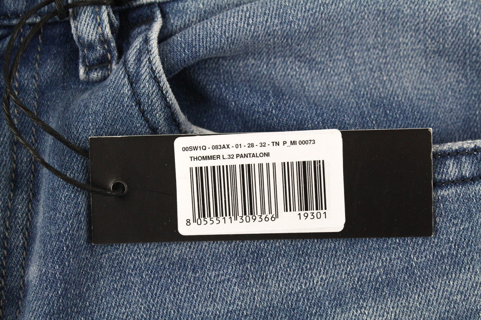 DIESEL Thommer 083AX vyriški džinsai W28/L32 Slim skalbtos medvilnės tamprės mėlyni 