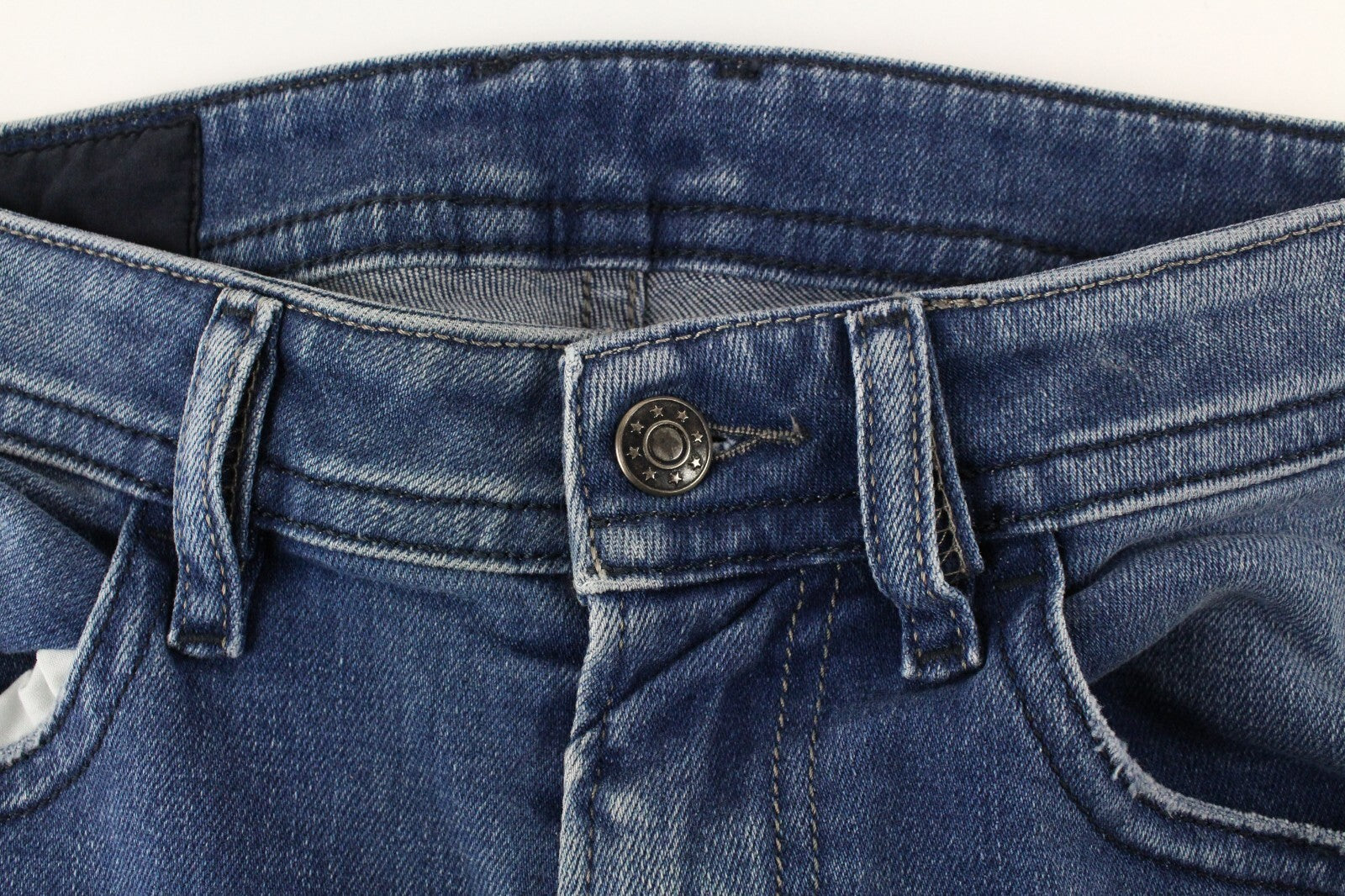 DIESEL Thommer 083AX vyriški džinsai W28/L32 Slim Fit medvilniniai tamprūs džinsai, mėlyni, skalbti 