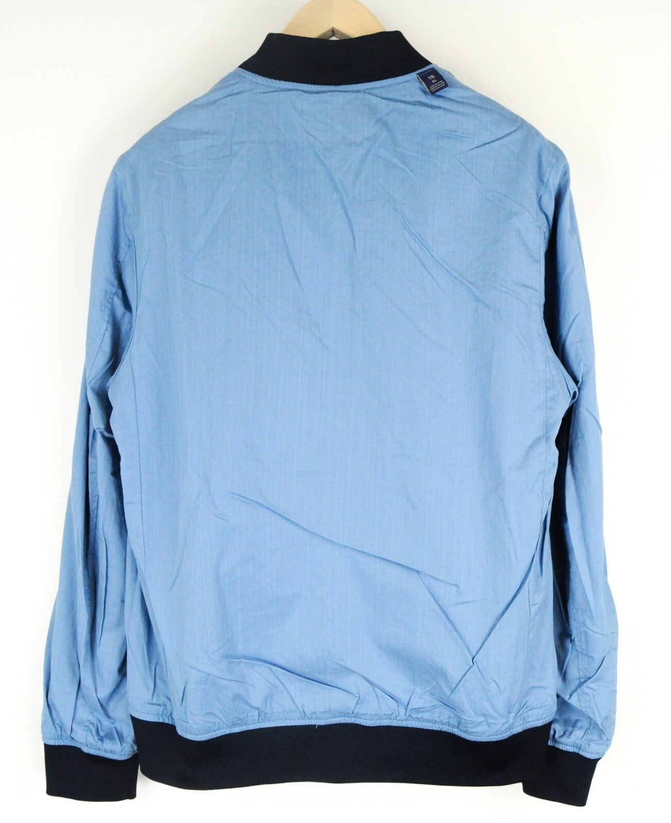 SCOTCH & SODA Men Jacket XL Linen Cotton Bomber Palm Print Light Blue