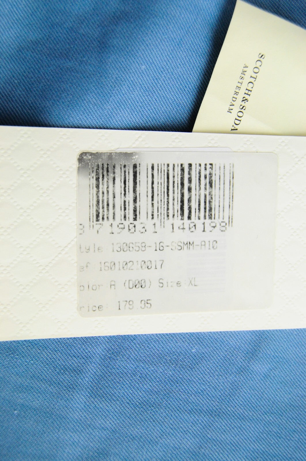 SCOTCH & SODA Men Jacket XL Linen Cotton Bomber Palm Print Light Blue