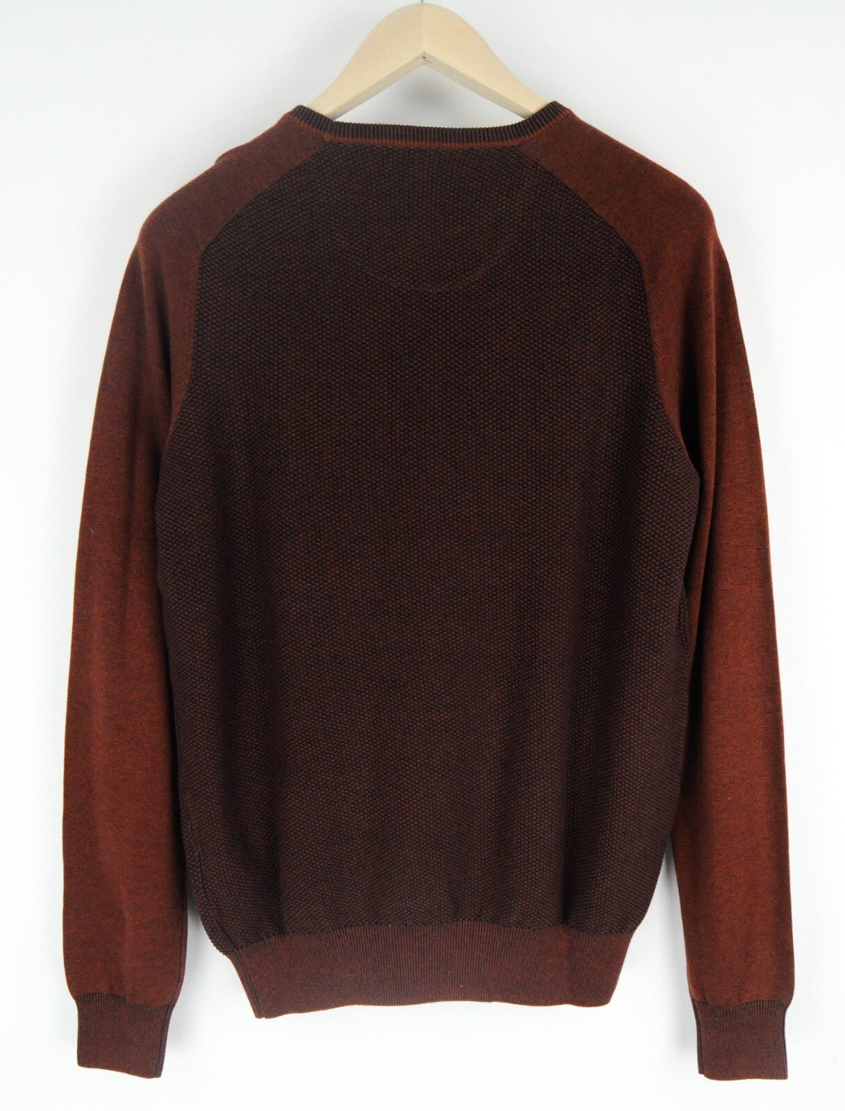 STATE OF ART Men Jumper S Burnt Orange Patched Pocket Tight-Knit Sweater