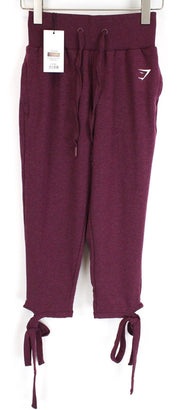 GYMSHARK Ark Women Sport Trousers S Purple High Waist Logo Activewear Capri