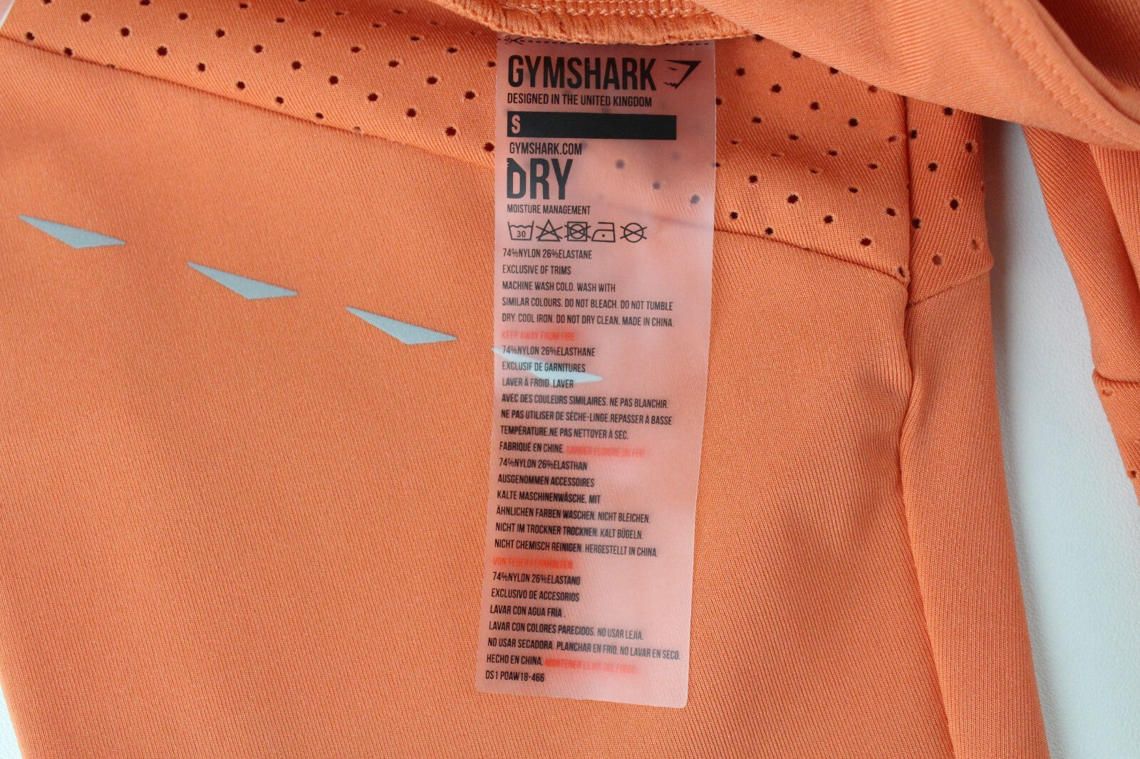 GYMSHARK Pro Perform Women Leggings S Orange Stretch Logo Activewear