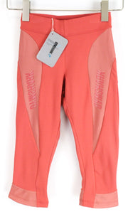 GYMSHARK Turbo Women Leggings XS Orange Stretch Logo Capri Activewear