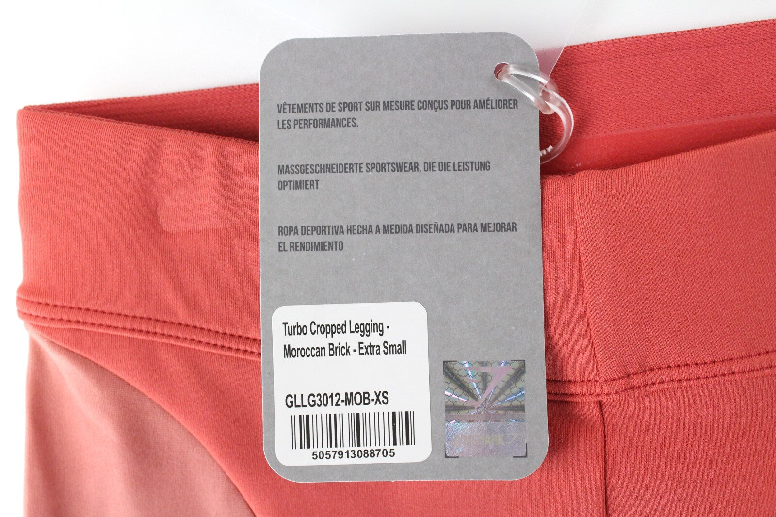 GYMSHARK Turbo Women Leggings XS Orange Stretch Logo Capri Activewear