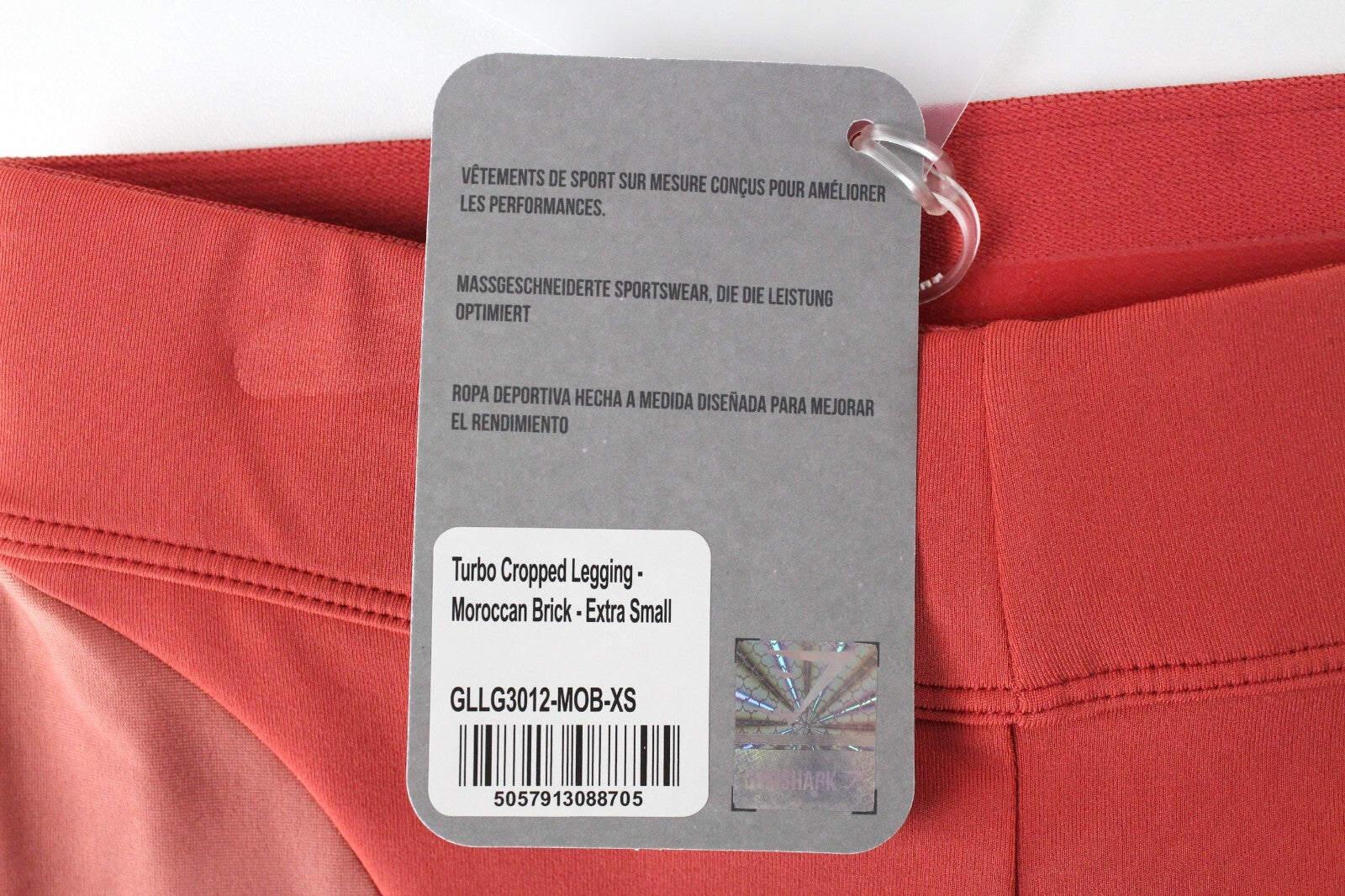 GYMSHARK Turbo Women Leggings XS Orange Stretch Logo Capri Activewear