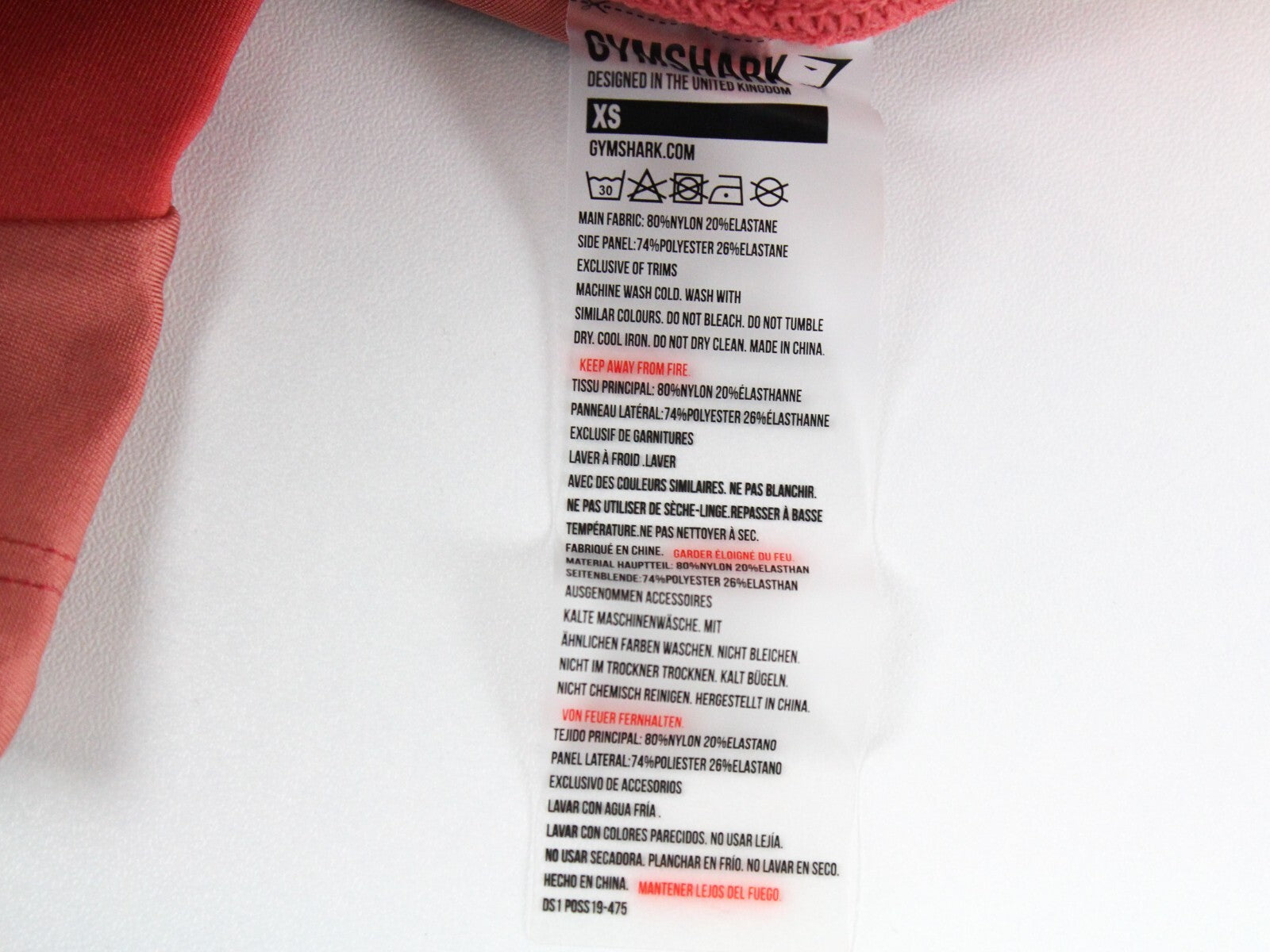 GYMSHARK Turbo Women Leggings XS Orange Stretch Logo Capri Activewear