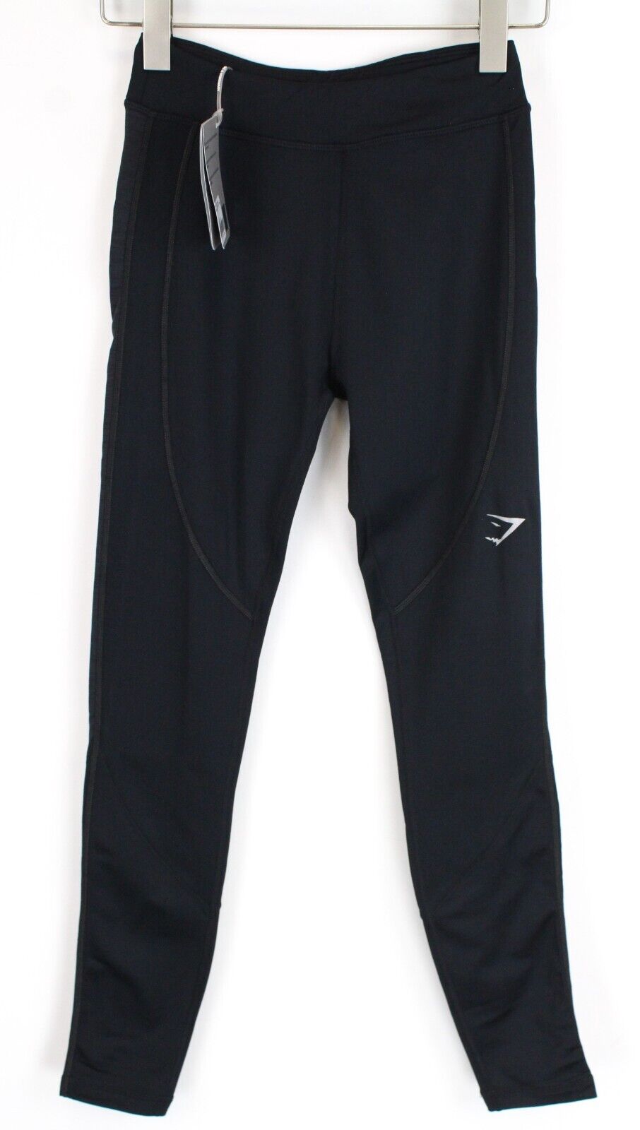 GYMSHARK Winter Running Women Leggings S Black Stretch Logo Activewear