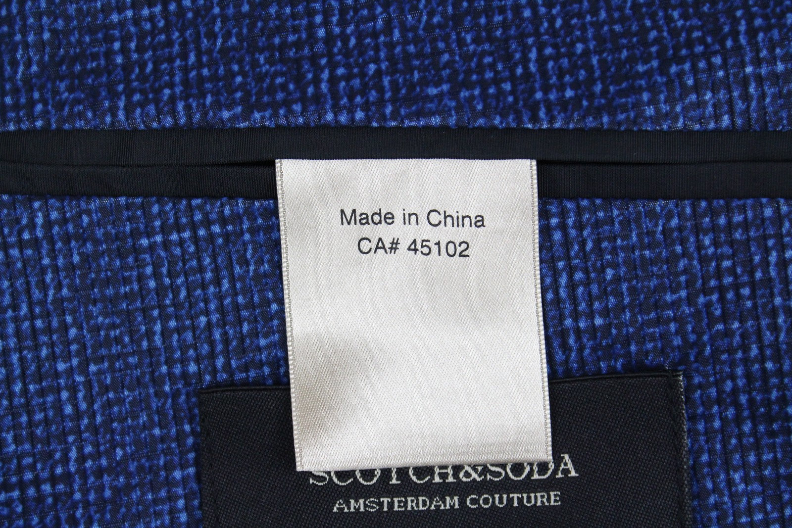 SCOTCH & SODA Ams Couture Men's Blazer L Blue Pattern Unlined Casual