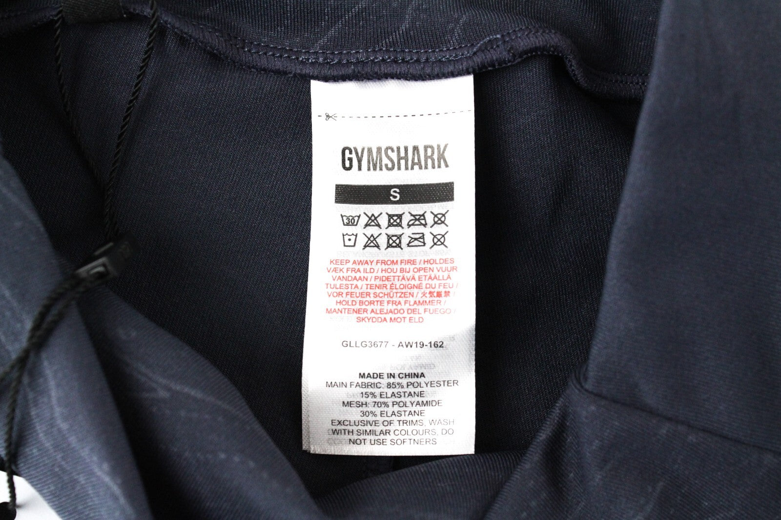 GYMSHARK Lustre Women Leggings S Blue Patterned Stretch Sportswear Activewear