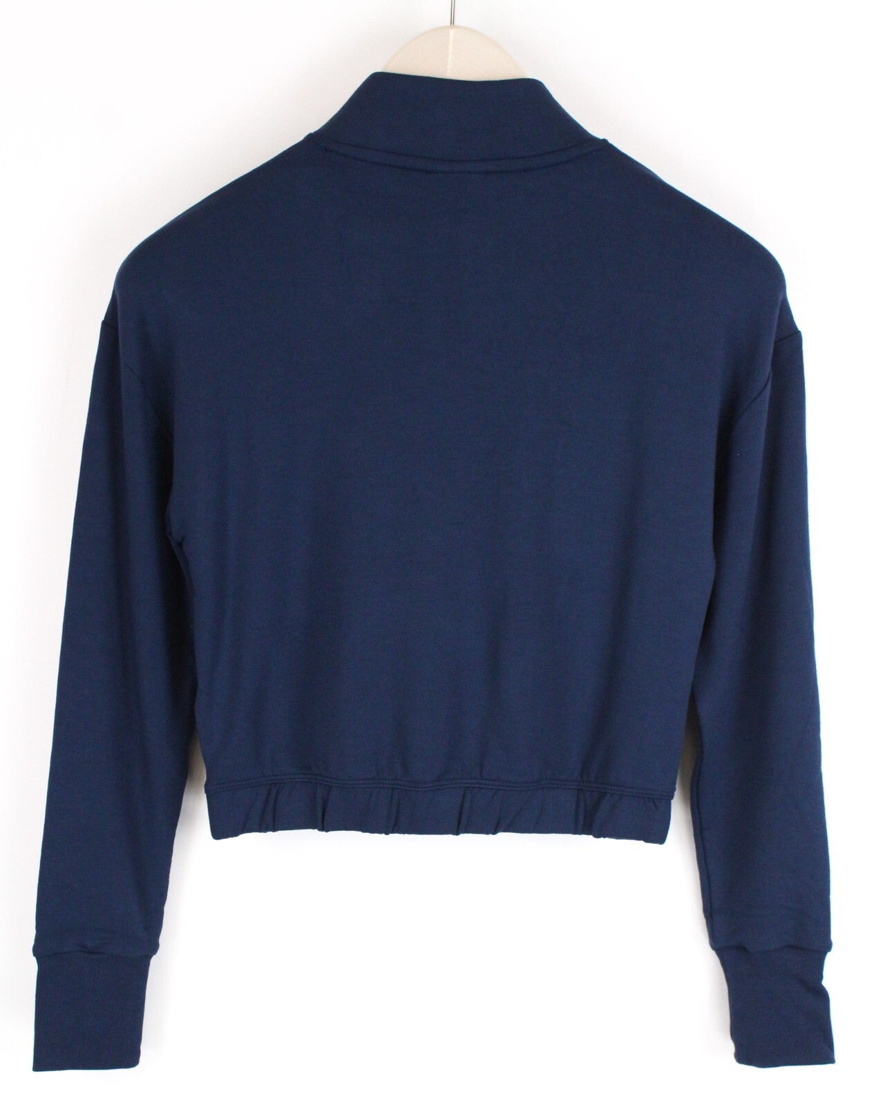 GYMSHARK Pipa Women Sweatshirt XS Navy Long Sleeve Cropped Stretch Zipped