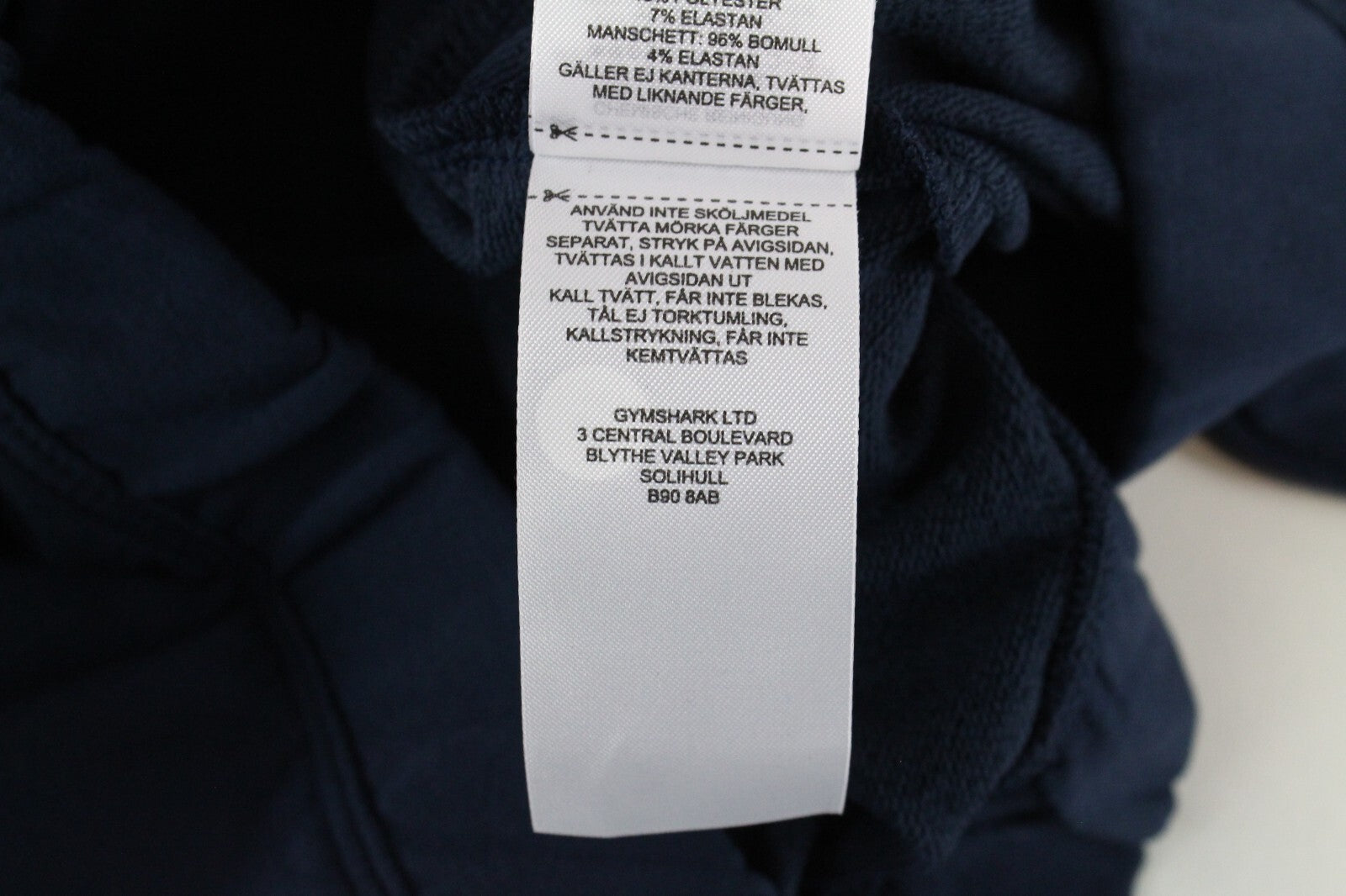 GYMSHARK Pipa Women Sweatshirt XS Navy Long Sleeve Cropped Stretch Zipped