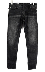 REPLAY Thyber Men Jeans W29/L34 Slim Fit Dark Grey Blue Stretch Washed