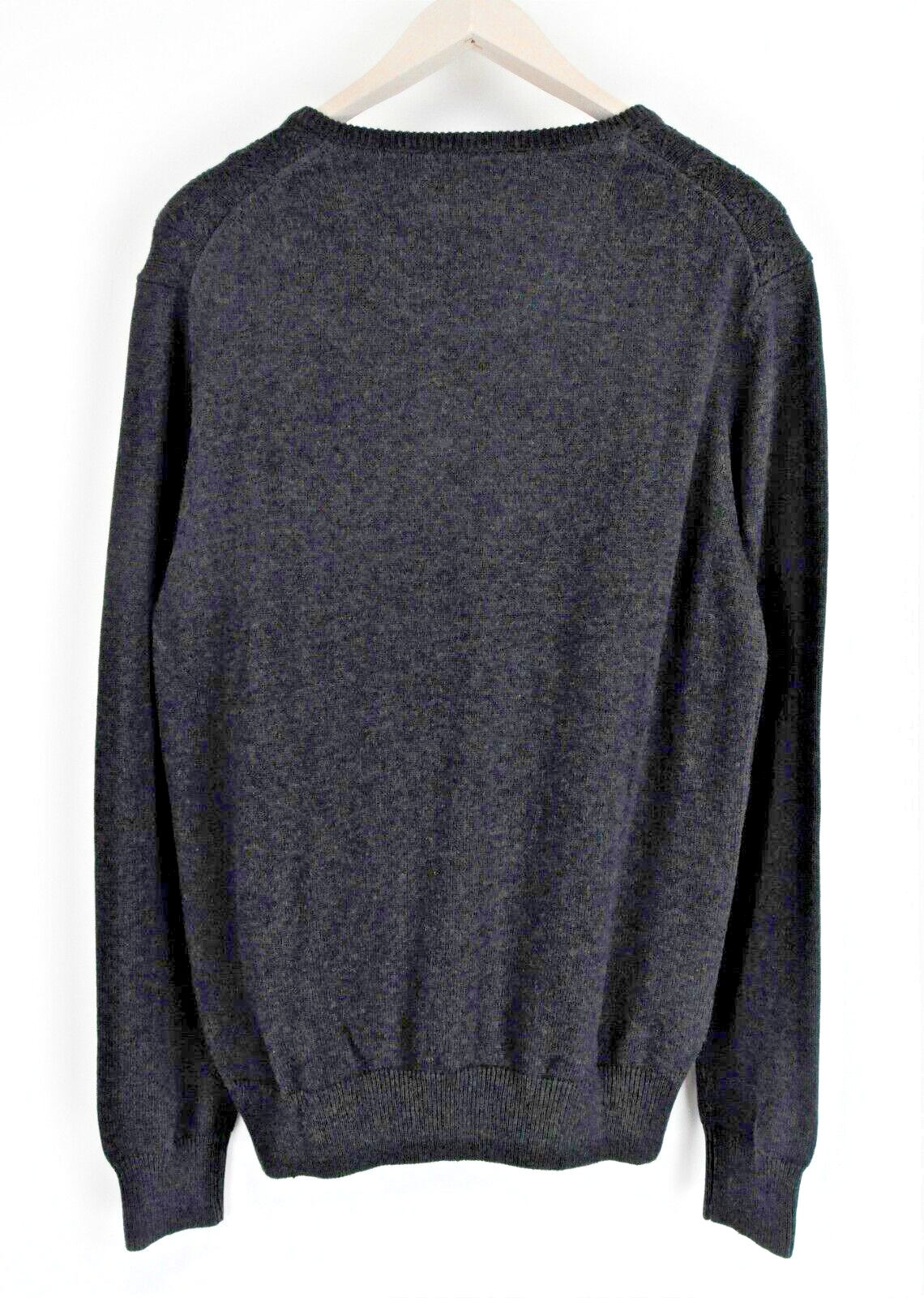 STATE OF ART Men Sweatshirt L Grey Knit Long Sleeve V-Neck Pullover