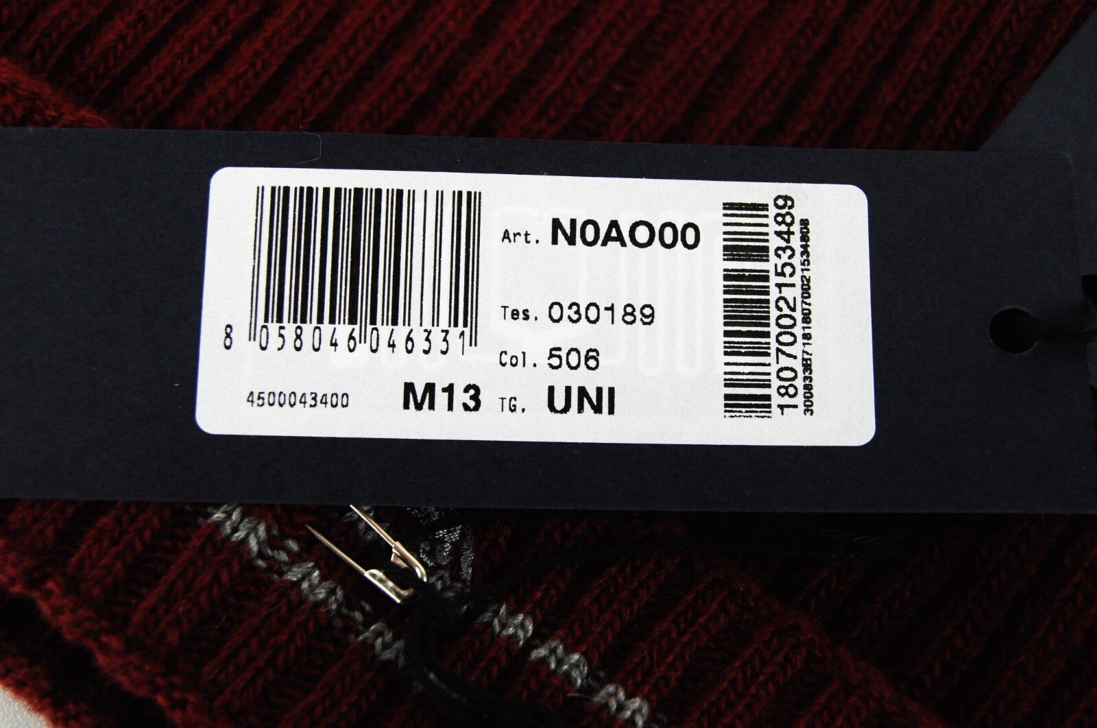 HARMONT & BLAINE Men Hat OS Red Wool Knitted Logo Unisex Casual Beanie