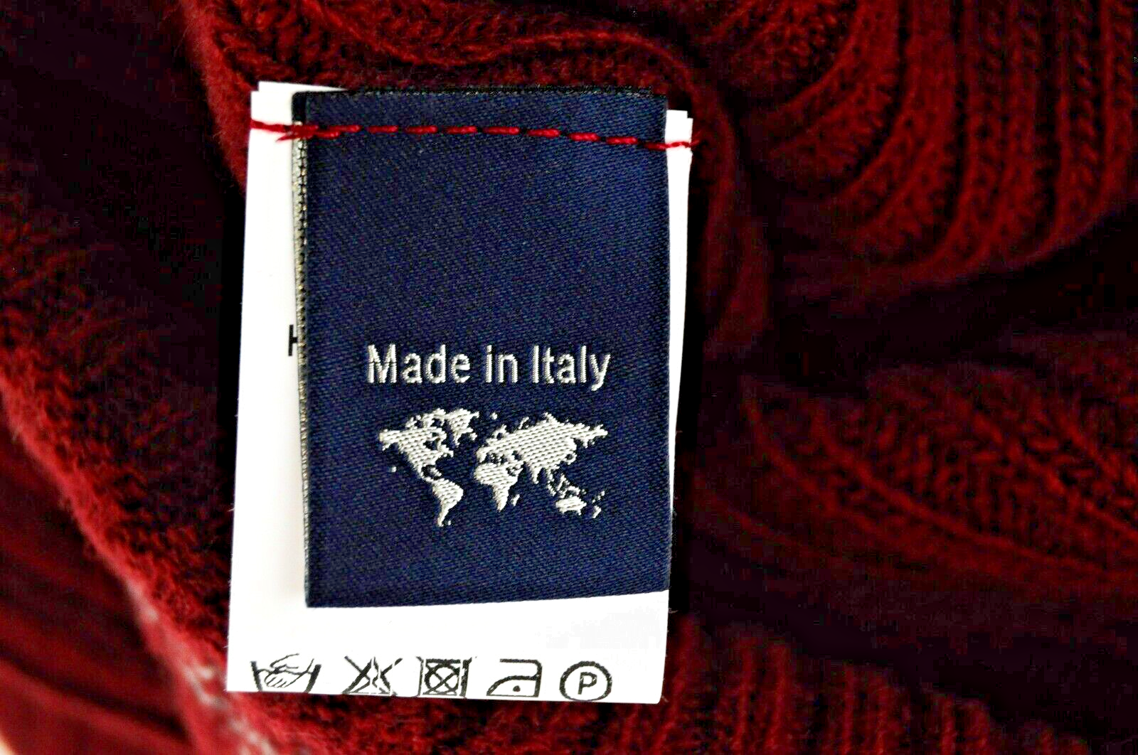 HARMONT & BLAINE Men Hat OS Red Wool Knitted Logo Unisex Casual Beanie