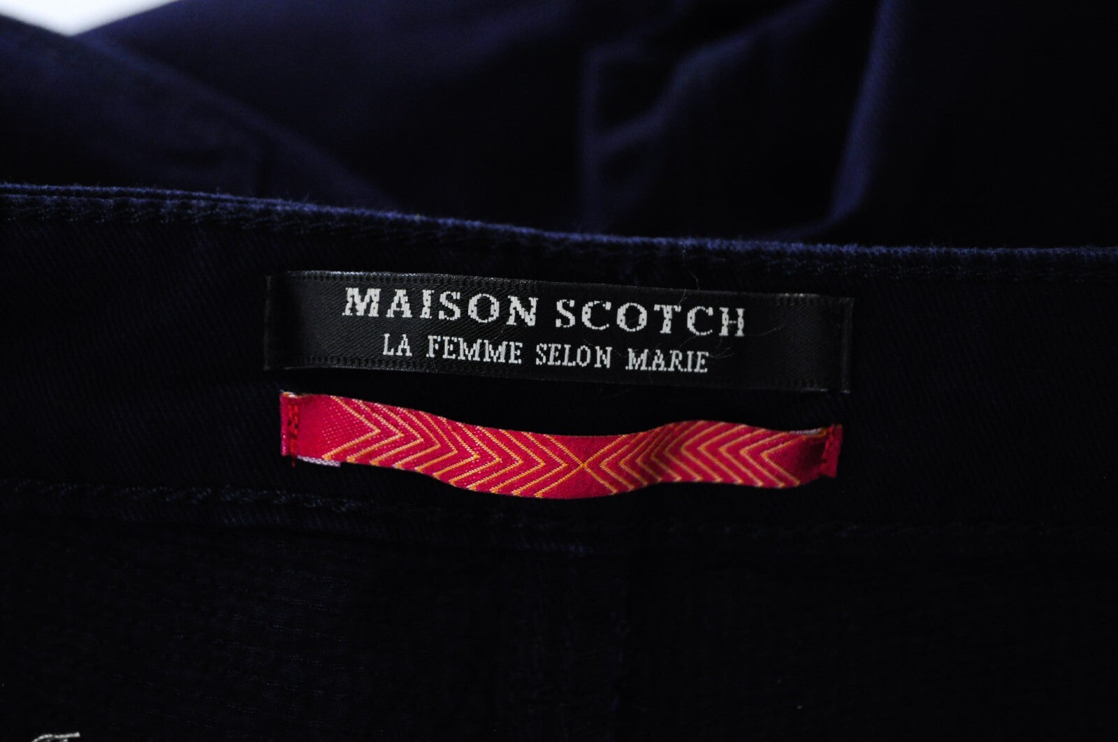 MAISON SCOTCH Women Trousers W27 Skinny Fit Navy Cotton Star Stretch Side