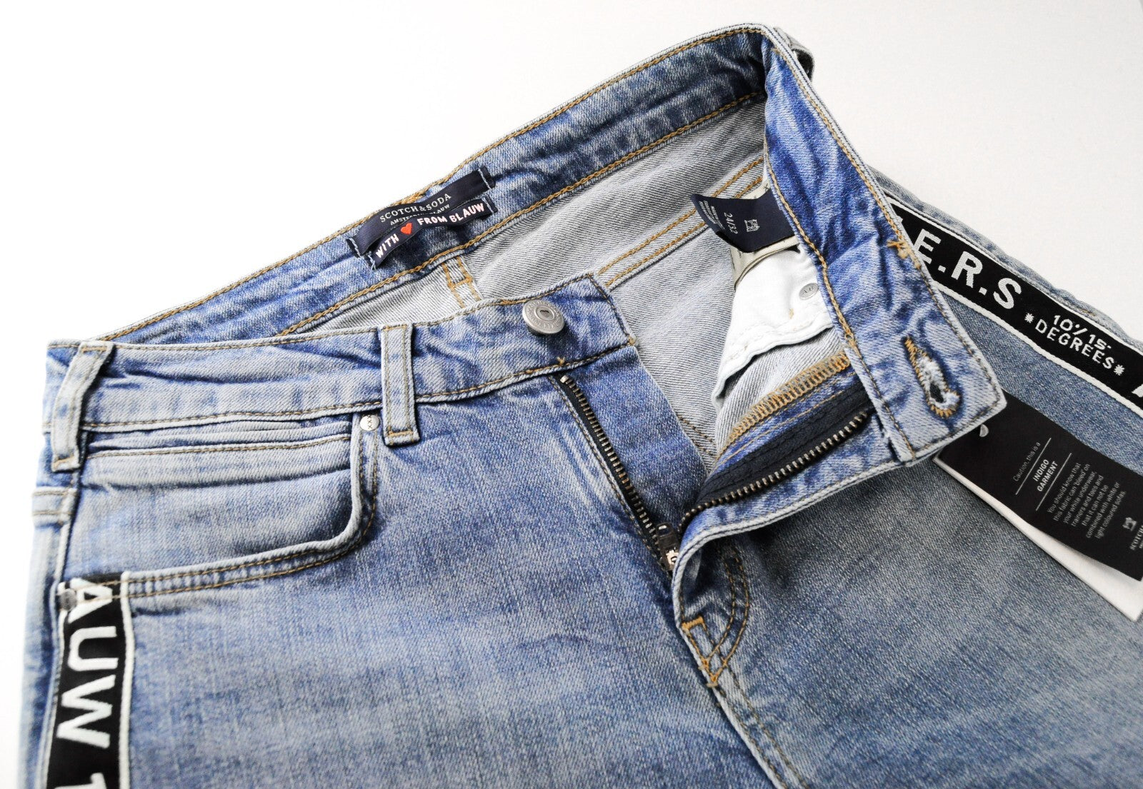 SCOTCH & SODA Ams Blauw Women Jeans W24/L32 Slim Fit Cotton Stretch Blue